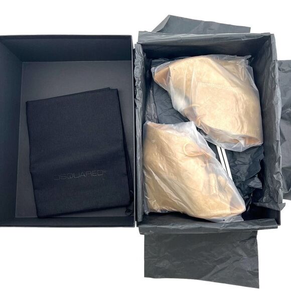 New Dsquared2 Women Shoes US 9 Booties Suede Leather Peep Toe Wedge Heel Lace-Up - Picture 16 of 17